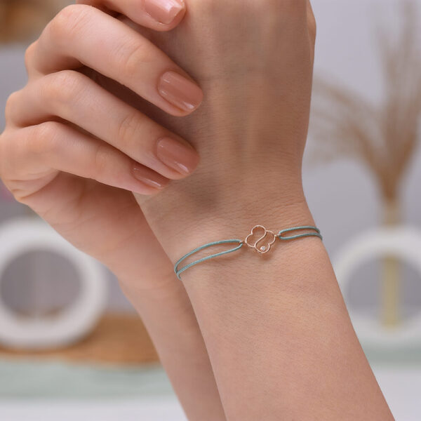 Yonca Pırlanta ve Altın İp Bileklik