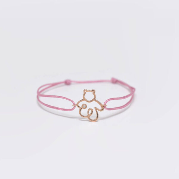 Ayıcık Pırlanta ve Altın İp Bileklik