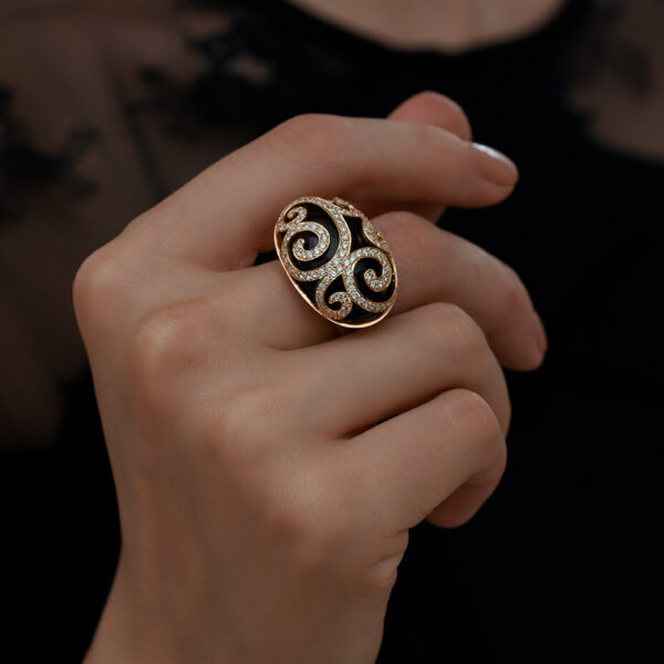 Tasarım Pırlanta & Smoky ve Altın Yüzük