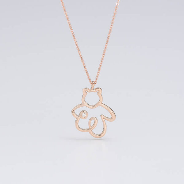 Ayıcık pırlanta ve altın kolye