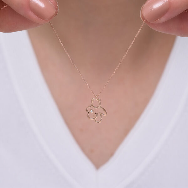 Ayıcık pırlanta ve altın kolye