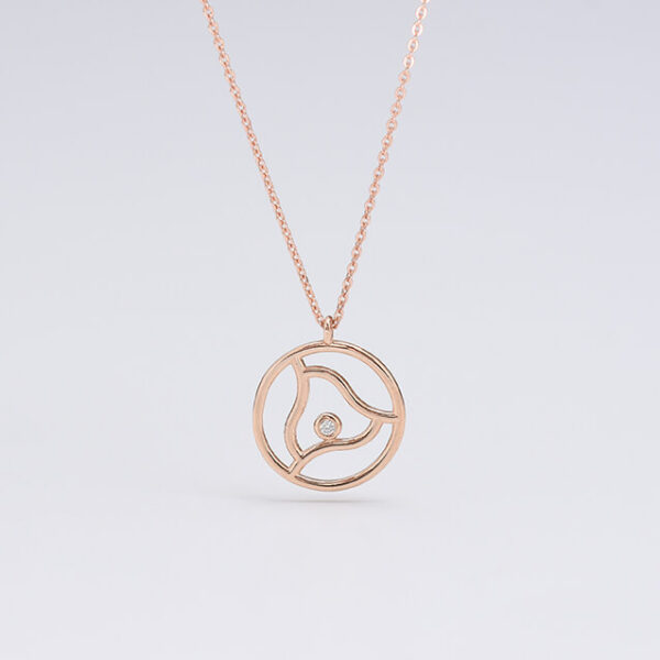 Çakra pırlanta ve altın kolye