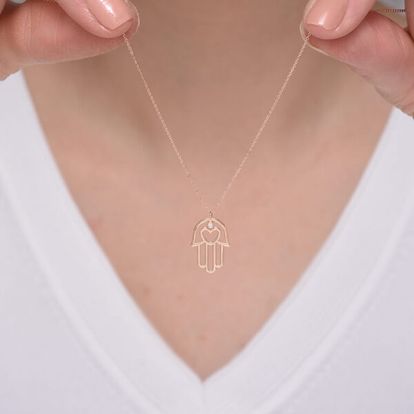 Fatima eli pırlanta ve altın kolye