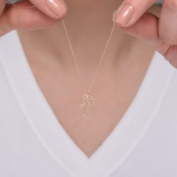 Fatima eli pırlanta ve altın kolye