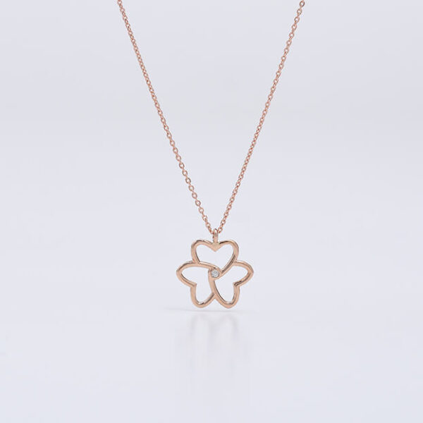 Kalp pırlanta ve altın kolye