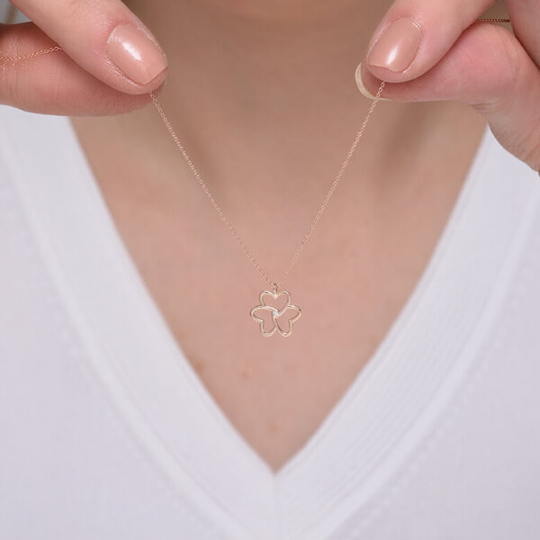 Kalp pırlanta ve altın kolye