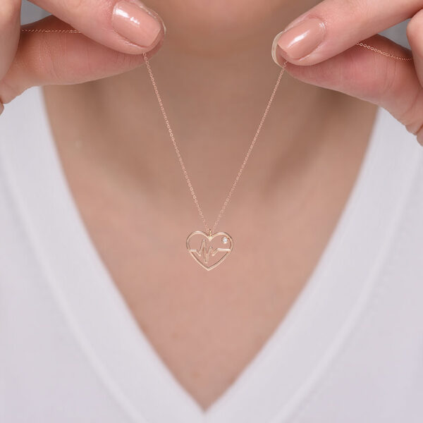 Kalp & Sağlık pırlanta ve altın kolye