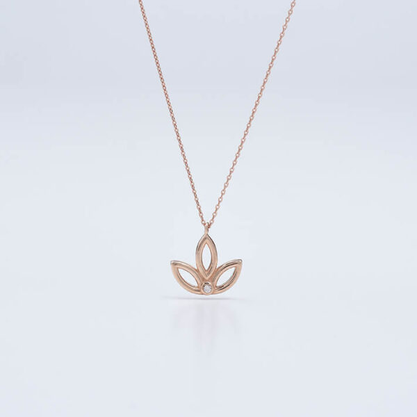 Lotus pırlanta ve altın kolye