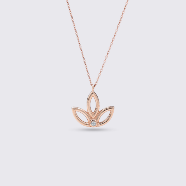 Lotus pırlanta ve altın kolye
