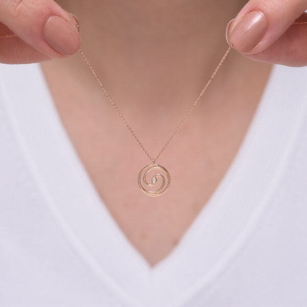 Sonsuzluk pırlanta ve altın kolye