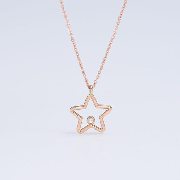 Yıldız pırlanta ve altın kolye