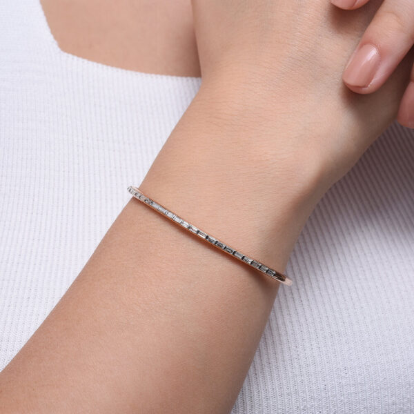 Tasarım baget pırlanta ve altın bilezik