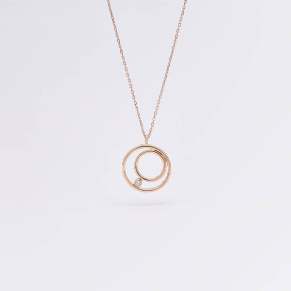 Yuvarlak Pırlanta ve altın kolye