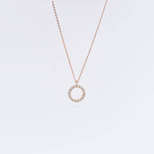 Yuvarlak pırlanta ve altın kolye