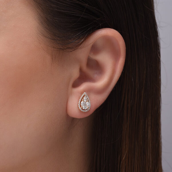 Damla & Mekik & Prenses Pırlanta ve altın küpe