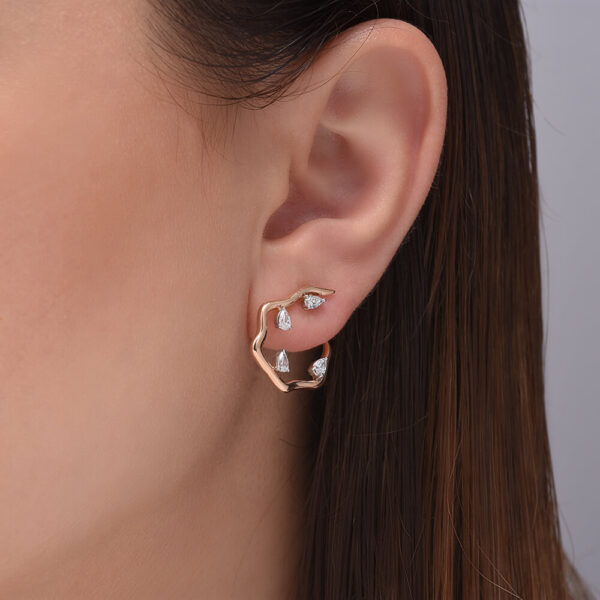 Damla Pırlanta ve Altın Küpe