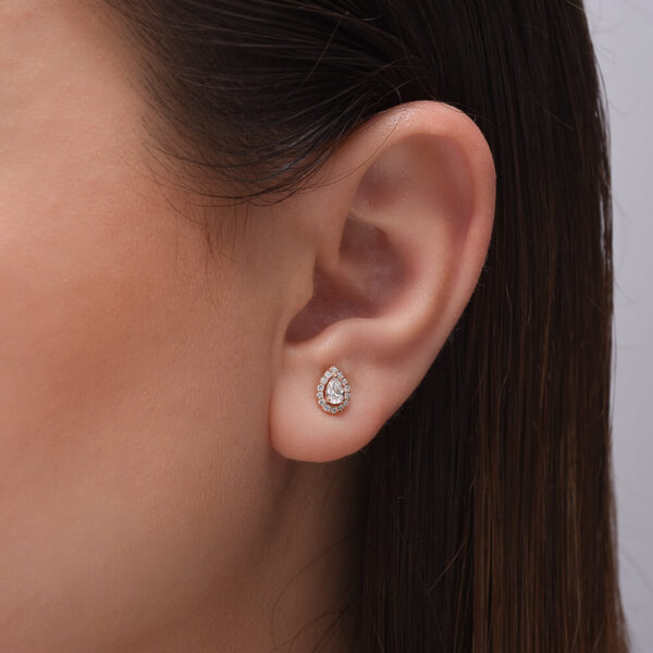 Damla Pırlanta ve altın küpe