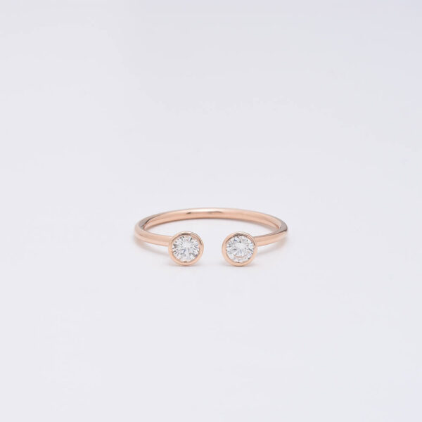 İki taş pırlanta ve altın yüzük