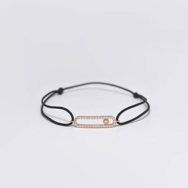 Bar pırlanta ve altın ip bileklik