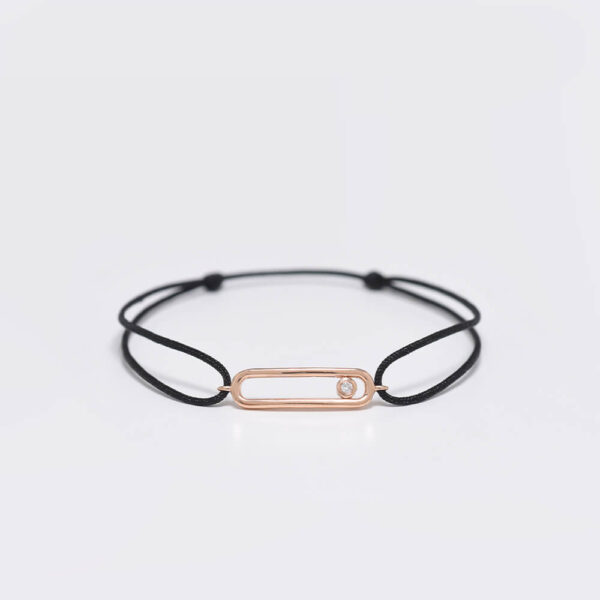 Bar pırlanta ve altın ip bileklik