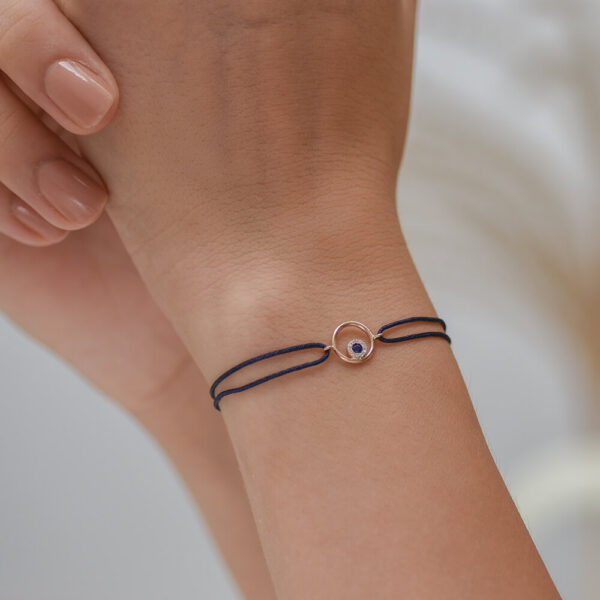 Göz Pırlanta & Safir ve Altın İp Bileklik