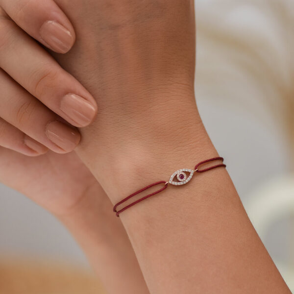 Göz Pırlanta & Yakut ve Altın İp Bileklik