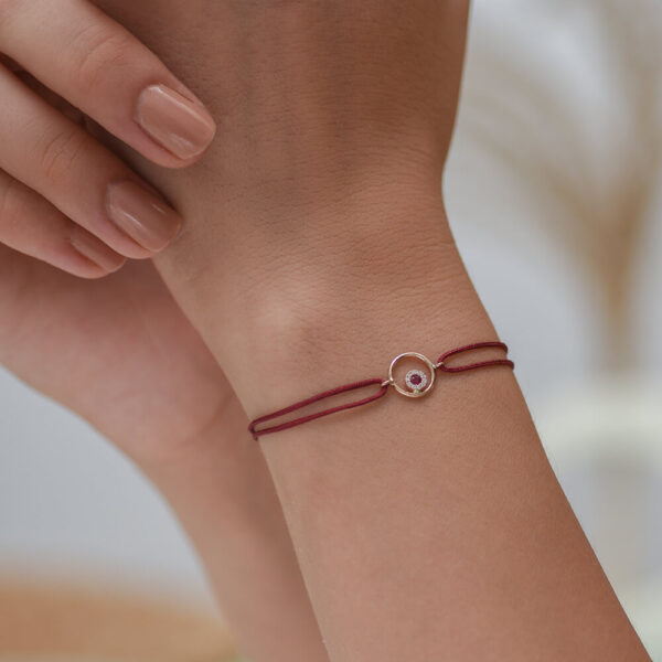 Göz Pırlanta & Yakut ve Altın İp Bileklik