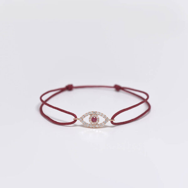Göz Pırlanta & Yakut ve Altın İp Bileklik