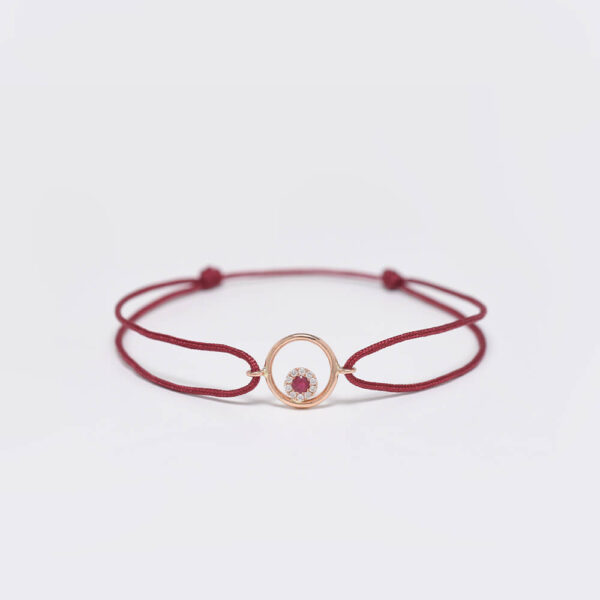 Göz Pırlanta & Yakut ve Altın İp Bileklik