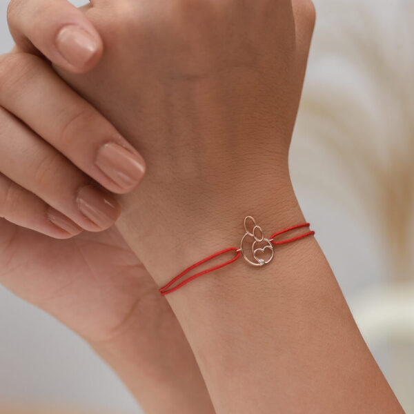 Mutlu aile pırlanta ve altın ip bileklik