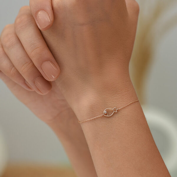 Balık pırlanta ve altın bileklik