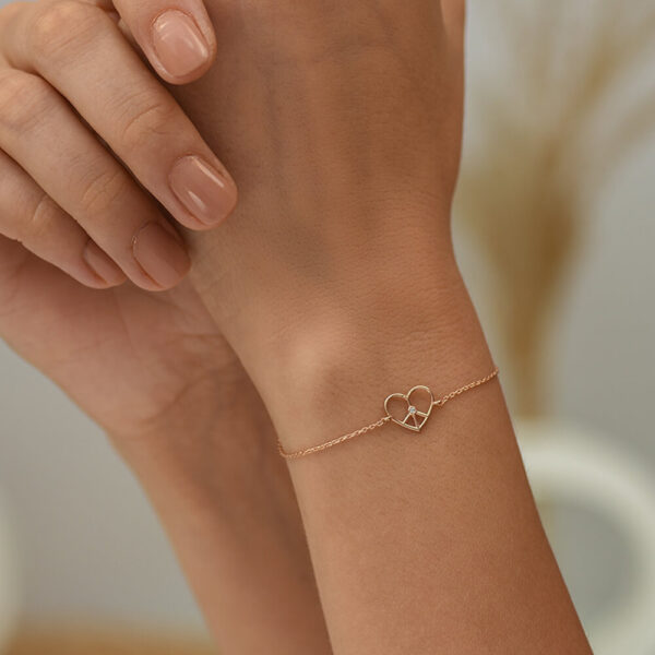 Kalp & Barış pırlanta ve altın bileklik