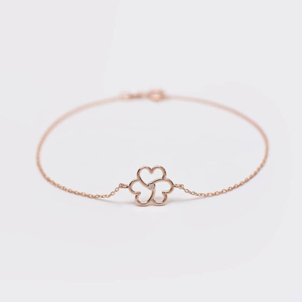 Kalp pırlanta ve altın bileklik