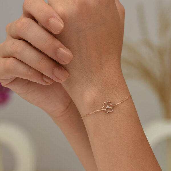 Kalp pırlanta ve altın bileklik