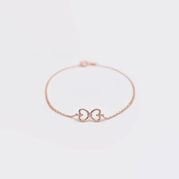 Kalp pırlanta ve altın bileklik