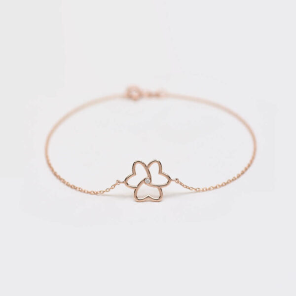 Kalp pırlanta ve altın bileklik