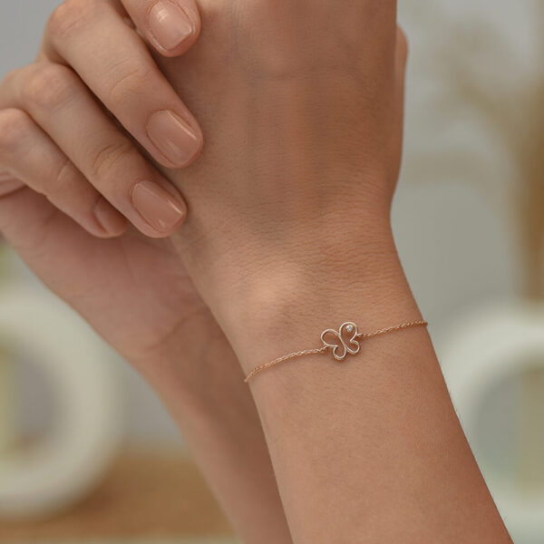 Kelebek pırlanta ve altın bileklik