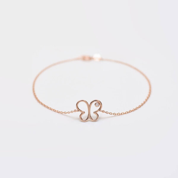 Kelebek pırlanta ve altın bileklik