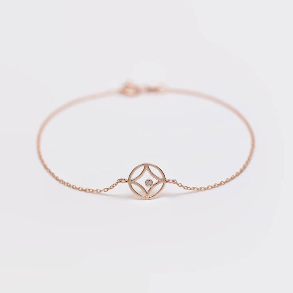 Lotus Pırlanta ve Altın Bileklik