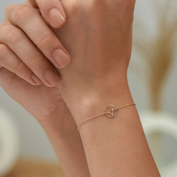 Lotus pırlanta ve altın bileklik