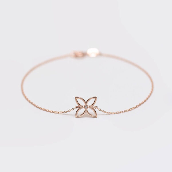 Lotus pırlanta ve altın bileklik