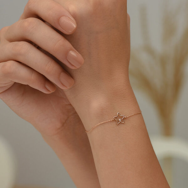 Yıldız pırlanta ve altın bileklik