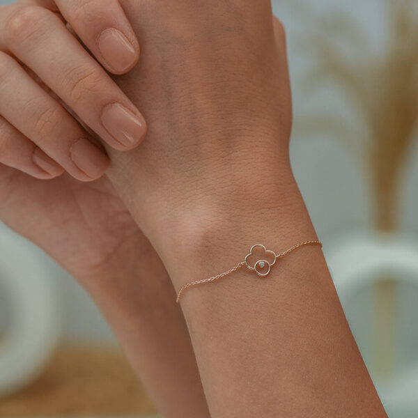 Yonca pırlanta ve altın bileklik