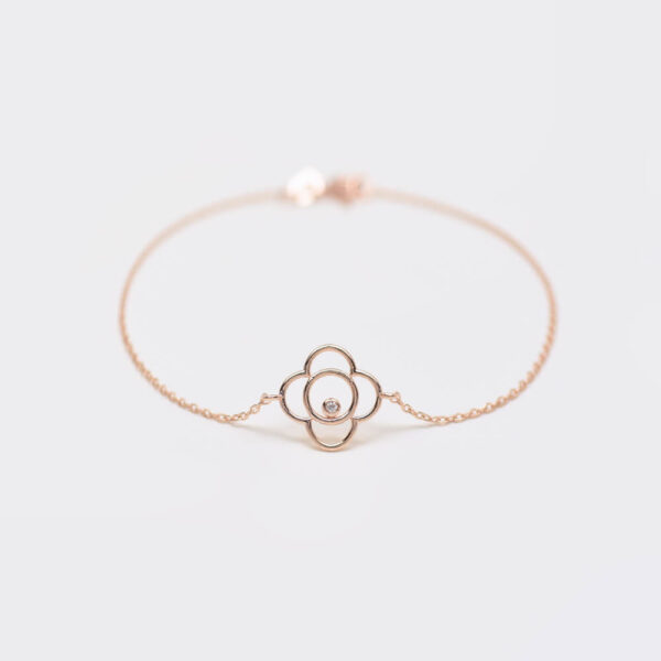 Yonca Pırlanta ve Altın İp Bileklik