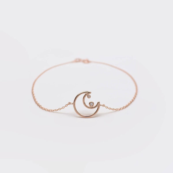 Ay pırlanta ve altın bileklik