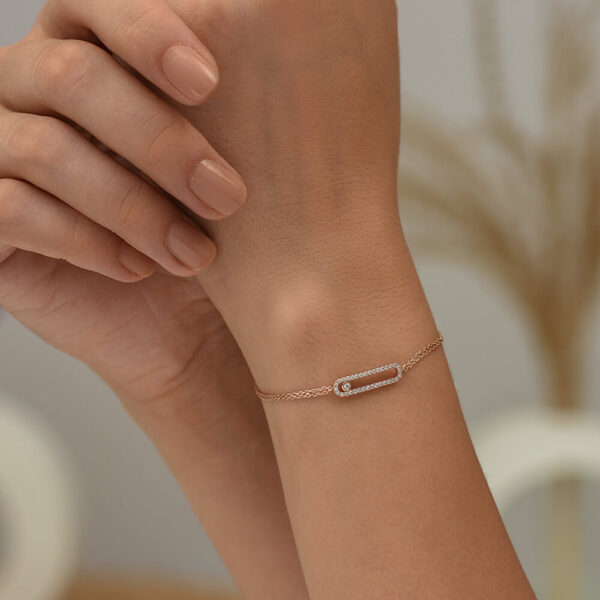 Bar pırlanta ve altın bileklik