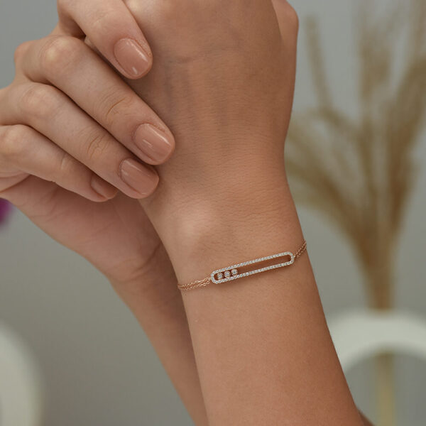 Bar pırlanta ve altın bileklik