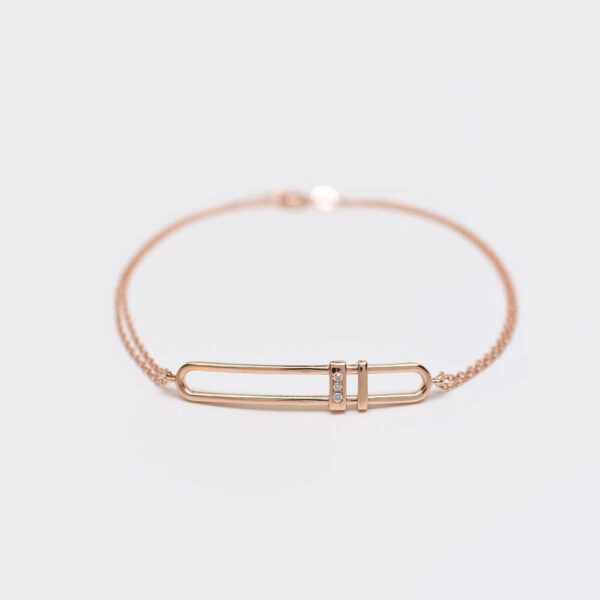 Bar pırlanta ve altın bileklik