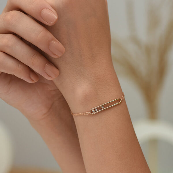 Bar pırlanta ve altın bileklik