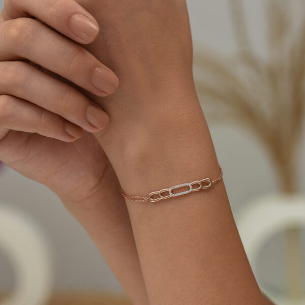 Bar pırlanta ve altın bileklik